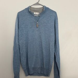 Peter Millar Light Blue Zip-Up Sweater